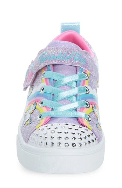 Shop Skechers Kids' Twinkle Sparks Light-up Sneaker In Lavender/ Multi