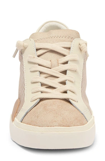 Shop Dolce Vita Zina Sneaker In White/ Dune Embossed Leather