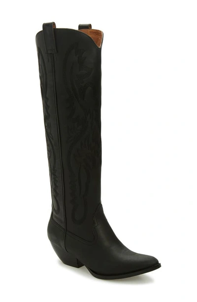 Shop Jeffrey Campbell Calvera 2k Western Knee High Boot In Black Washed