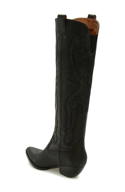 Jeffrey Campbell Calvera 2k Western Knee High Boot In Black Washed