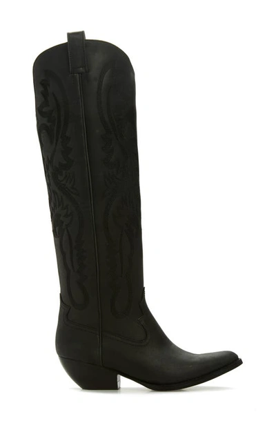 Shop Jeffrey Campbell Calvera 2k Western Knee High Boot In Black Washed