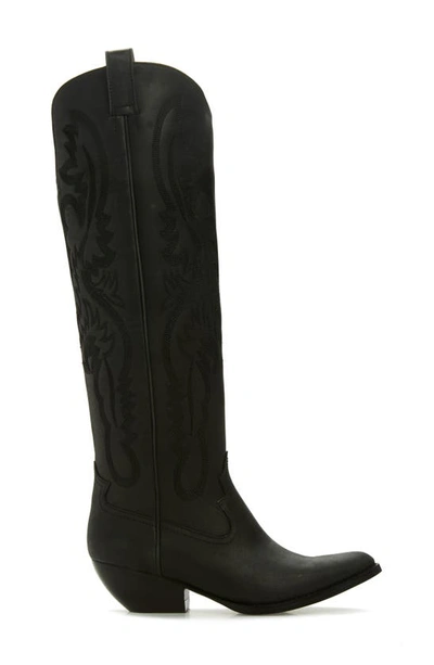 Jeffrey Campbell Calvera 2k Western Knee High Boot In Black Washed