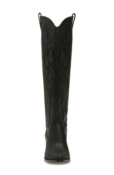 Shop Jeffrey Campbell Calvera 2k Western Knee High Boot In Black Washed