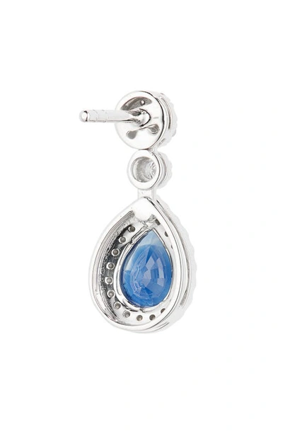 Shop Valani Atelier Sapphire & Pavé Diamond Drop Earrings In White Gold/ Sapphire/ Diamond