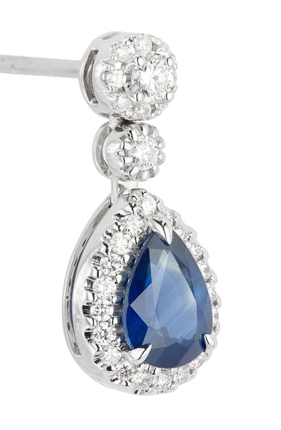 Shop Valani Atelier Sapphire & Pavé Diamond Drop Earrings In White Gold/ Sapphire/ Diamond