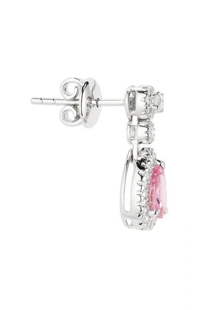 Shop Valani Atelier Pink Sapphire & Pavé Diamond Drop Earrings In White Gold/ Sapphire/ Diamond