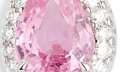 Shop Valani Atelier Pink Sapphire & Pavé Diamond Drop Earrings In White Gold/ Sapphire/ Diamond