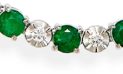 Shop Valani Atelier Emerald & Diamond Eternity Necklace In White Gold/ Emerald/ Diamond