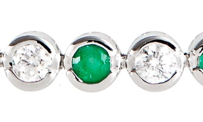 Shop Valani Atelier Emerald & Diamond Tennis Bracelet In White Gold/ Emerald/ Diamond