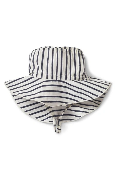 Shop Pehr Stripe Organic Cotton Bucket Hat In Stripes Away Ink Blue