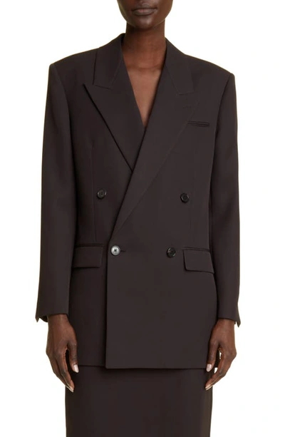 Shop The Row Myriam Contrast Sleeve Wool Jacket In Hickory