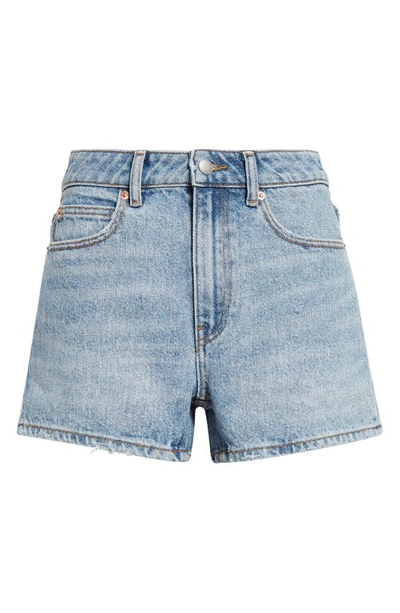 Shop Alexander Wang Shorty High Waist Denim Shorts In Vintage Faded Indigo