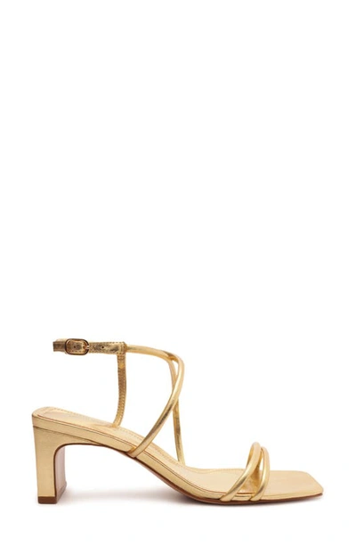 Shop Schutz Aimee Strappy Sandal In Ouro Claro Orch