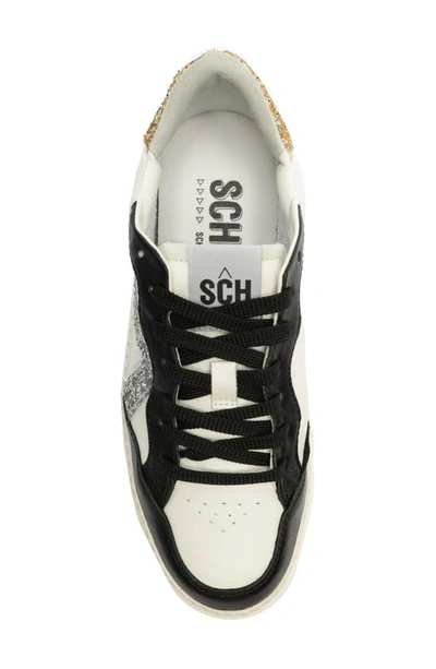 Shop Schutz St Bold Sneaker In White/ Prata/ Platina/ Black