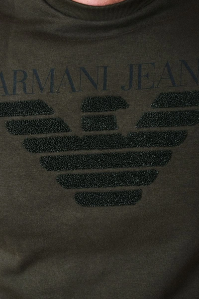 Shop Armani Jeans Sweatshirt Hoodie In Green