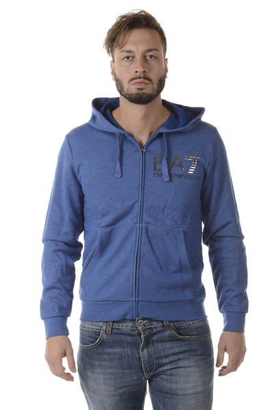 Shop Ea7 Emporio Armani  Sweatshirt Hoodie In Blue