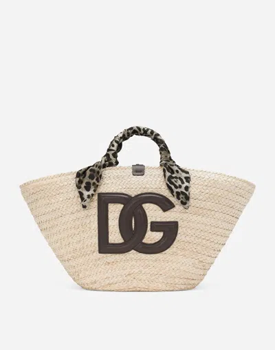 Dolce & Gabbana Kendra Logo-patch Tote Bag In Brown