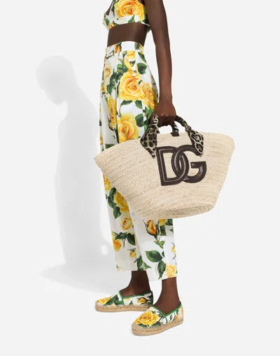 Dolce & Gabbana Kendra Logo-patch Tote Bag In Brown