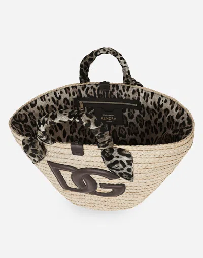 Dolce & Gabbana Kendra Logo-patch Tote Bag In Brown