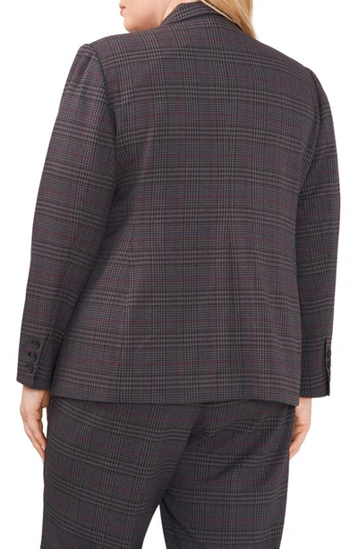 Vince Camuto Plaid One-button Blazer In Rich Black