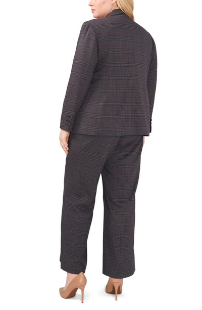 Vince Camuto Plaid One-button Blazer In Rich Black