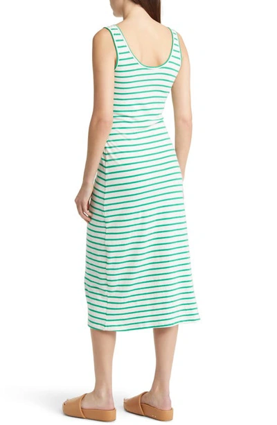 Shop Rails Meg Stripe Tie Waist Cotton Dress In Sailor Stripe Green