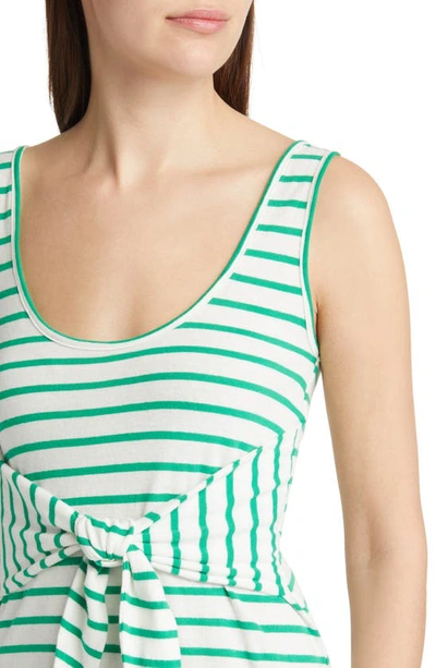 Shop Rails Meg Stripe Tie Waist Cotton Dress In Sailor Stripe Green