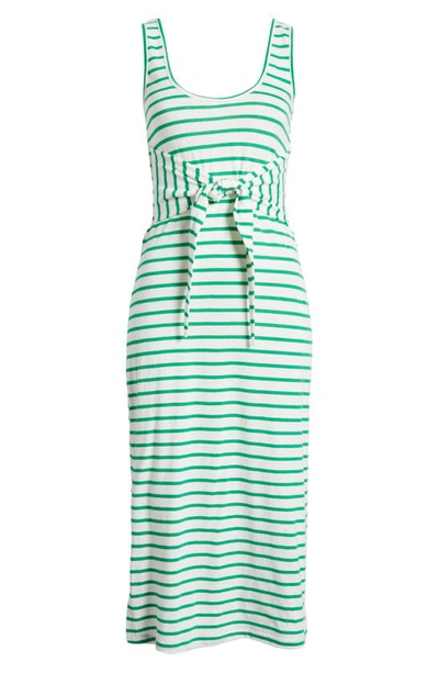 Shop Rails Meg Stripe Tie Waist Cotton Dress In Sailor Stripe Green