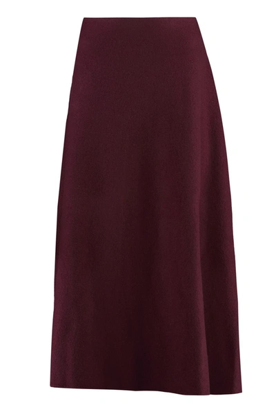 Shop Jil Sander Wool Skirt In Red-purple Or Grape