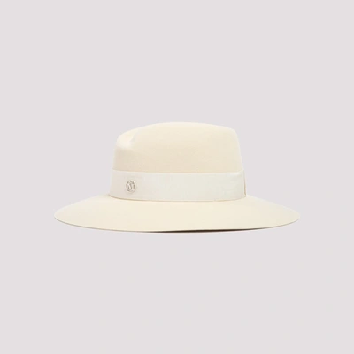Shop Maison Michel Virginie Timeless Hat In Nude & Neutrals