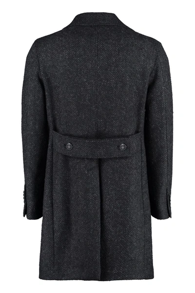 Shop Tagliatore Arden Double-breasted Wool Coat In Grey