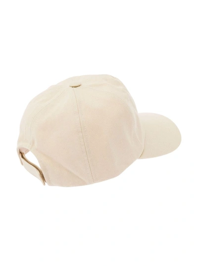 Shop Isabel Marant White Baseball Cap With Contrasting Logo Embroidery In Cotton Woman