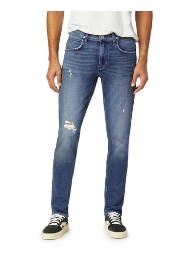 Shop Hudson Zev Mens Ripped Dark Wash Skinny Jeans In Blue