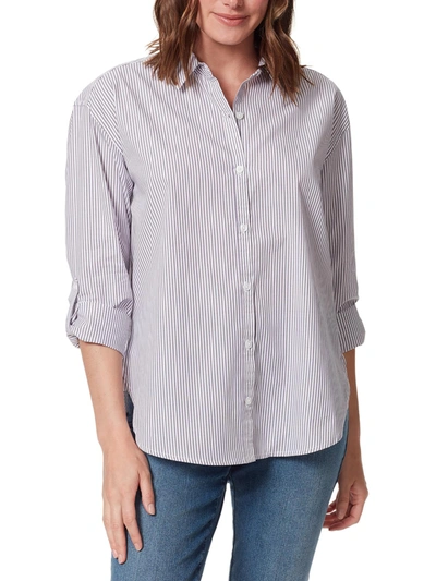Shop Gloria Vanderbilt Amanda Shirt Womens Collared Button-down Blouse In Grey
