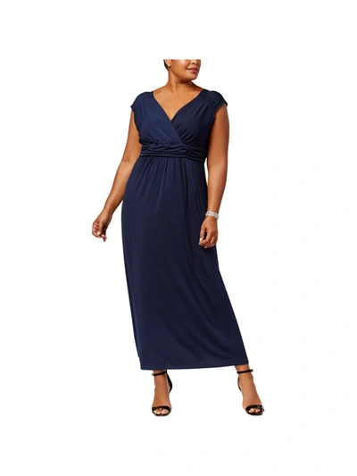 Shop Ny Collection Plus Womens Sleeveless Empire Maxi Dress In Blue