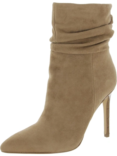 Shop Marc Fisher Ltd Rayya Womens Leather Mid-calf Booties In Beige