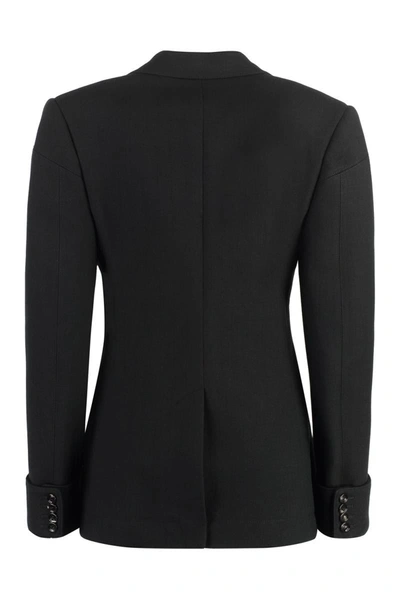 Shop Bottega Veneta Cotton Blend Single-breast Jacket In Black