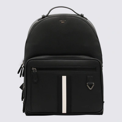 Shop Bally Black And White Leather Maverick Backpack