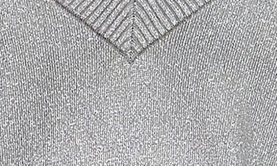 Shop River Island V-neck Sweater In Silver