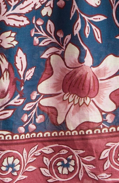 Shop Farm Rio Ainika Charm Floral Cotton Top In Teal