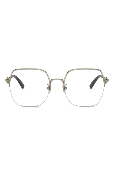Shop Tiffany & Co 56mm Square Optical Glasses In Pale Gold
