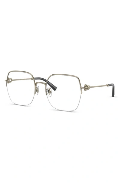 Shop Tiffany & Co 56mm Square Optical Glasses In Pale Gold