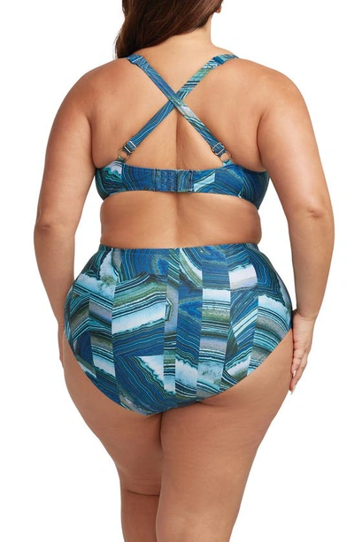 Shop Artesands Chalcedony Monet Dd- & E-cup Underwire Bikini Top In Teal