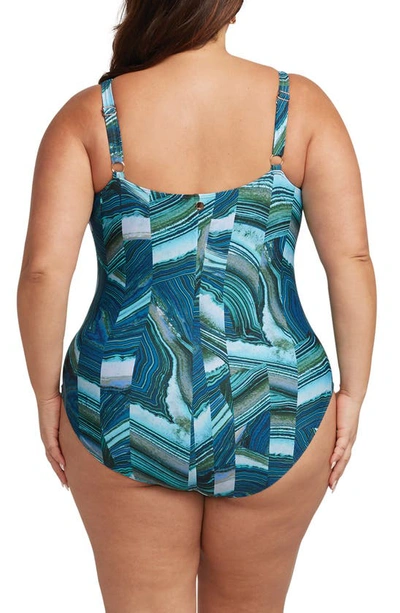 Shop Artesands Chalcedony Gericault One-piece Swimsuit In Teal