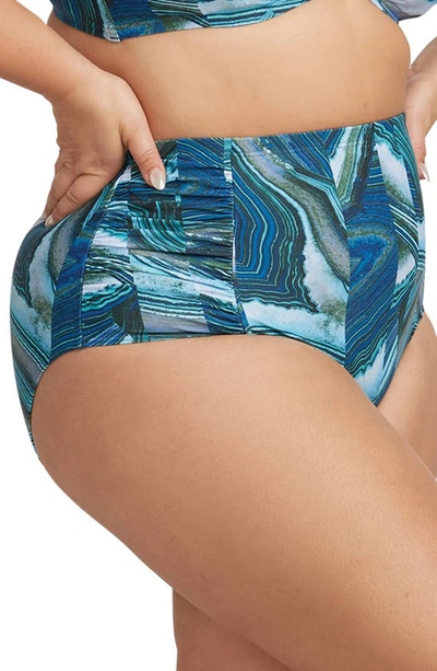 Shop Artesands Chalcedony Botticelli High Waist Bikini Bottoms In Teal