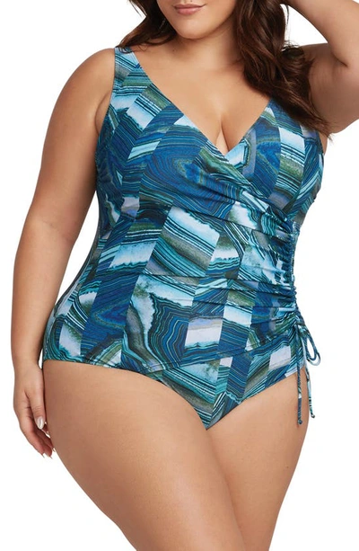Shop Artesands Chalcedony Rembrandt One-piece Swimsuit In Teal