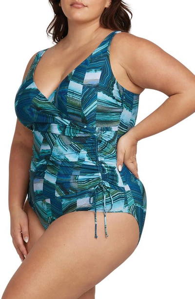 Shop Artesands Chalcedony Rembrandt One-piece Swimsuit In Teal