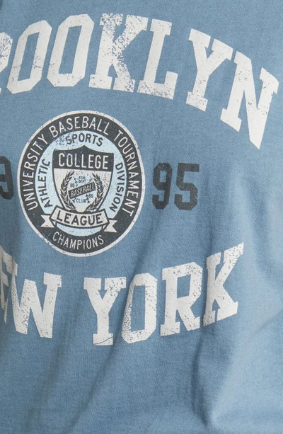 Shop Golden Hour Brooklyn Baseball Ringer Graphic T-shirt In Coronet Blue