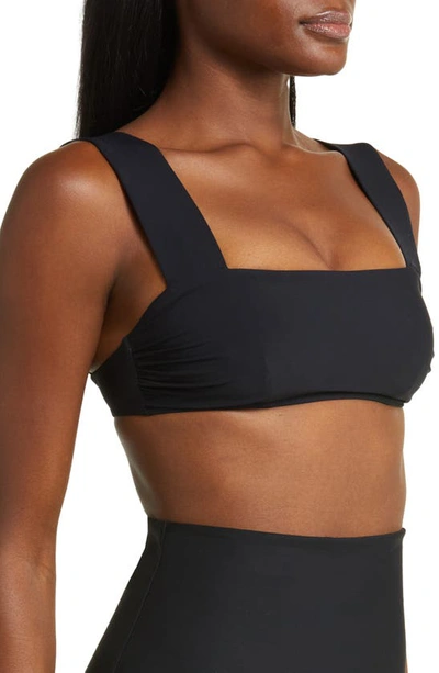 Bondi Born Elle Square Neck Bikini Top In Black