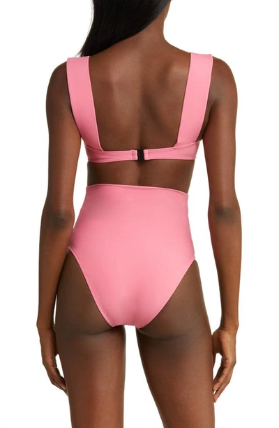 Shop Bondi Born Elle Square Neck Bikini Top In Rose